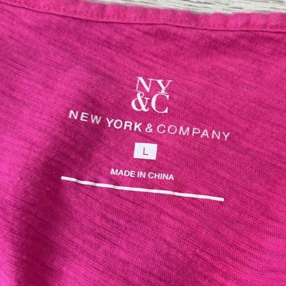 New York & Company Pink Sunglasses V-Neck Tank Size L - Picture 5 of 5
